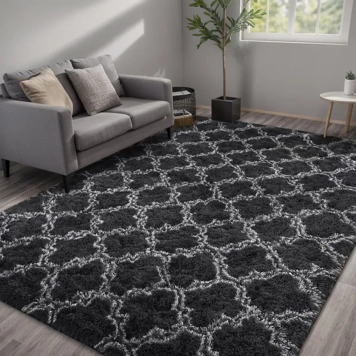 160*230cm Fluffy Rugs Large Shaggy Rug Living Room Bedroom Anti-Slip Soft Carpet Floor Mat