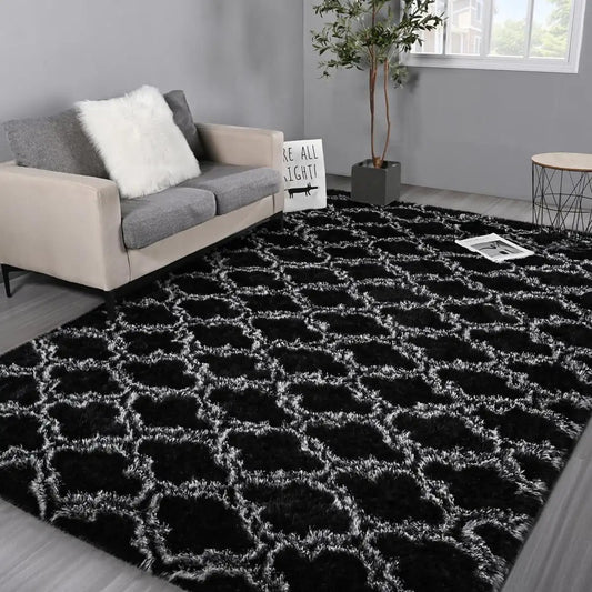 160*230cm Fluffy Rugs Large Shaggy Rug Living Room Bedroom Anti-Slip Soft Carpet Floor Mat